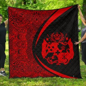 Tonga Coat Of Arms Polynesian Premium Quilt  Circle Style  07 J2  Quilt